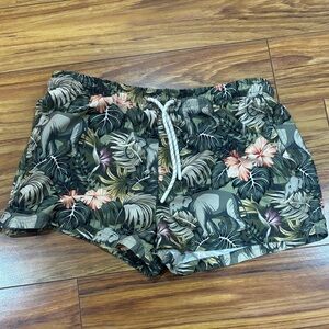 Tropical Print Men's Aussie bum swim shorts
